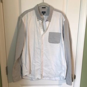 J. Crew Men’s Oxford XL gray white